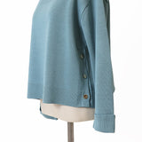 ボーダーミラノ脇釦ニット