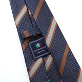 ブロックチェックMIXストライプネクタイ【Made in Italy】