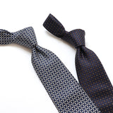 カラークロスフラワー小紋ネクタイ【Made in Italy】