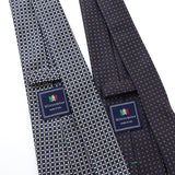 カラークロスフラワー小紋ネクタイ【Made in Italy】