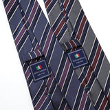 カラーWストライプネクタイ【Made in Italy】