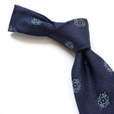 グレンチェック×フラワー小紋ネクタイ【Made in Italy】