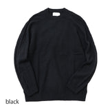 7Gポップコーン袖アラン柄クルーニット