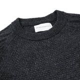 7Gポップコーン袖アラン柄クルーニット