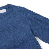 7Gポップコーン袖アラン柄クルーニット