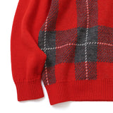 gim 8G英国羊毛チェッククルーニット【Made in Japan】