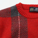 gim 8G英国羊毛チェッククルーニット【Made in Japan】