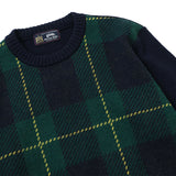 gim 8G英国羊毛チェッククルーニット【Made in Japan】