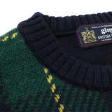 gim 8G英国羊毛チェッククルーニット【Made in Japan】