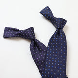 ミニスクエア小紋×ドットネクタイ【Made in Italy】