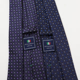 ミニスクエア小紋×ドットネクタイ【Made in Italy】