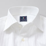 100双織ストライプセミワイドシャツ【Made in Japan】