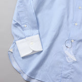 100双織ストライプセミワイドクレリックシャツ【Made in Japan】