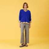 グレンチェック起毛ワイドパンツ