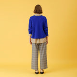 グレンチェック起毛ワイドパンツ