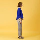 グレンチェック起毛ワイドパンツ