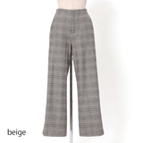 グレンチェック起毛ワイドパンツ