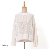 ベロアメッシュ×シャギーニット