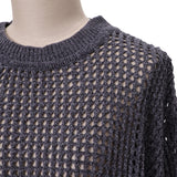 ベロアメッシュ×シャギーニット