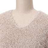 Vネックシャギーニット