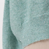 スパンコールラメハイネックニット