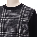 前身チェック切替ニット