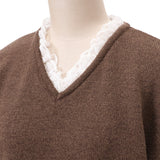 オリジナルタムレース付Vニット