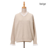 オリジナルタムレース付Vニット