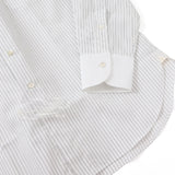 100双ストライプセミワイドクレリックシャツ【Made in Japan】