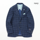 オーバープリント ジャージチェックジャケット