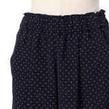 ドット柄ゴムギャザーパンツ