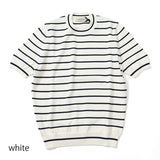 GRAN SASSO 半袖ボーダークルーネックニット【Made in Italy】