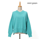 10G成型Vネックニット