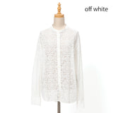 パネルレースバンドカラーシャツ