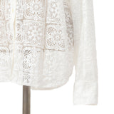 パネルレースバンドカラーシャツ