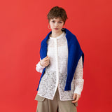 パネルレースバンドカラーシャツ