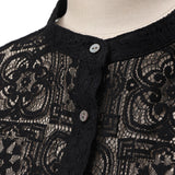 パネルレースバンドカラーシャツ