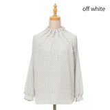 スクエアプリントゴムギャザーネック