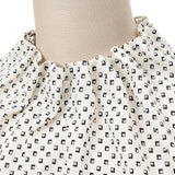 スクエアプリントゴムギャザーネック