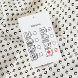 スクエアプリントゴムギャザーネック