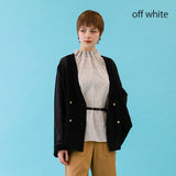 スクエアプリントゴムギャザーネック