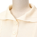 畦編みビッグ襟ニット