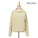 畦編みビッグ襟ニット