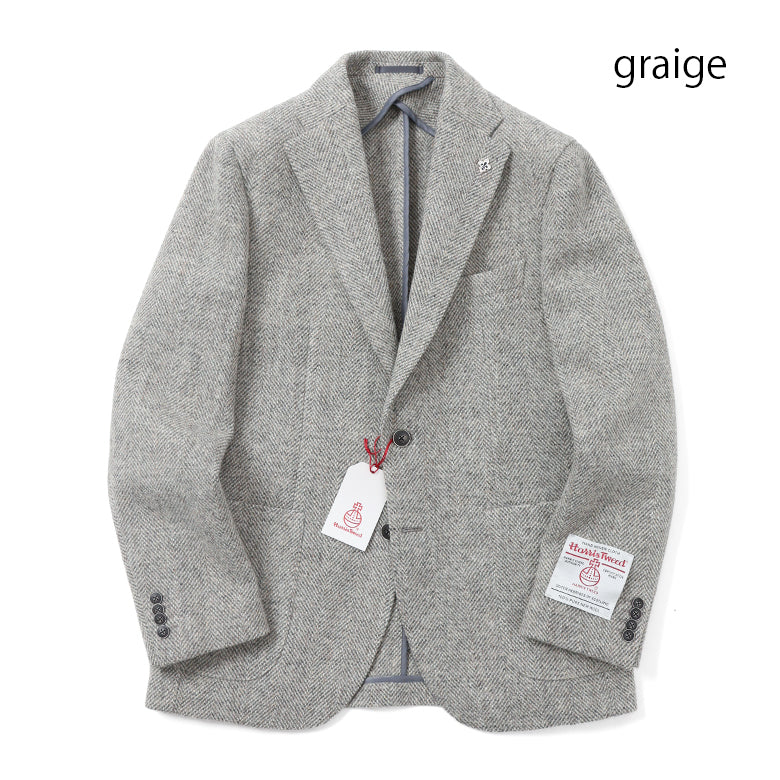 Fly Jacket】ハリスツィード大巾ヘリンボンジャケット【Made in Japan