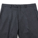 カシミヤ混ストレッチフラノ無地パンツ(ノータック)【Made in Japan】
