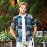 総柄プリントワイドカラーシャツ【Made in Japan】