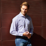 マルチカラーストライプギミックシャツ【Made in Japan】