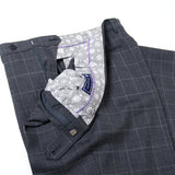 ダブルペンチェックトロピカルパンツ(ノータック)【Made in Japan】