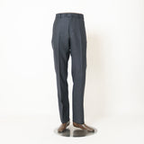 サキソニー綾織り無地パンツ(ノータック)【Made in Japan】