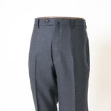 サキソニー綾織り無地パンツ(ノータック)【Made in Japan】